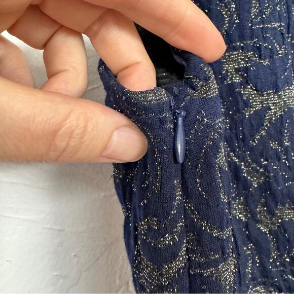 Eva Franco Blue Floral Brocade Peplum Top Women’s S Anthro Y2K Preppy Twee - Picture 9 of 9